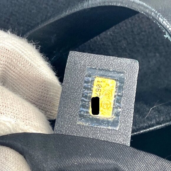 CHANEL CC CC Mark logo Vertical Tote Bag Shoulder Bag Knit / Leather Black - Picture 11 of 16